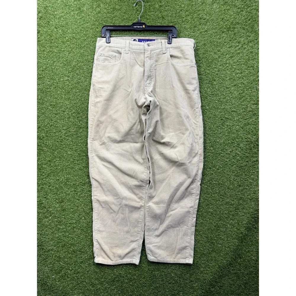 Vintage Levis SilverTab Baggy Corduroy Pants Mens 36x32 Cream White 90s Baggy